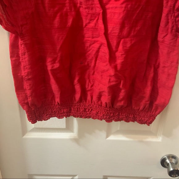 Style & Co Red-Pink Scoop Neck Short Sleeve Blouse - Picture 6 of 7